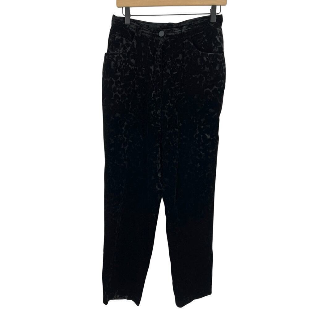 Kenzo Studio Vintage High Rise Velvet Floral Pants Sz 27